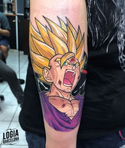 tatuaje Son Goku brazo